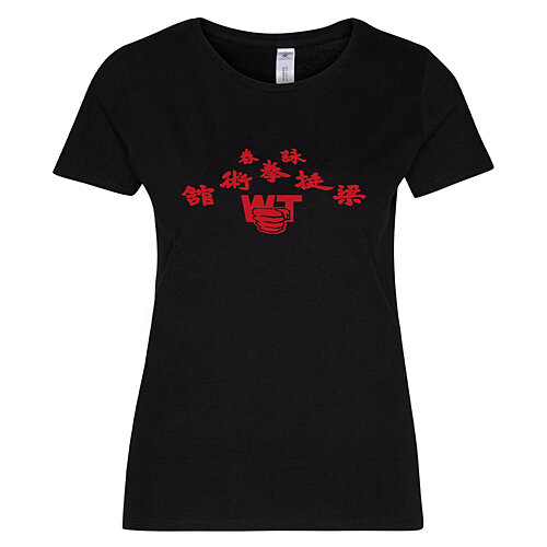 Streetwear - T-Shirt - Damen - Motiv 6 "Nostalgie" - schwarz mit rotem Druck
